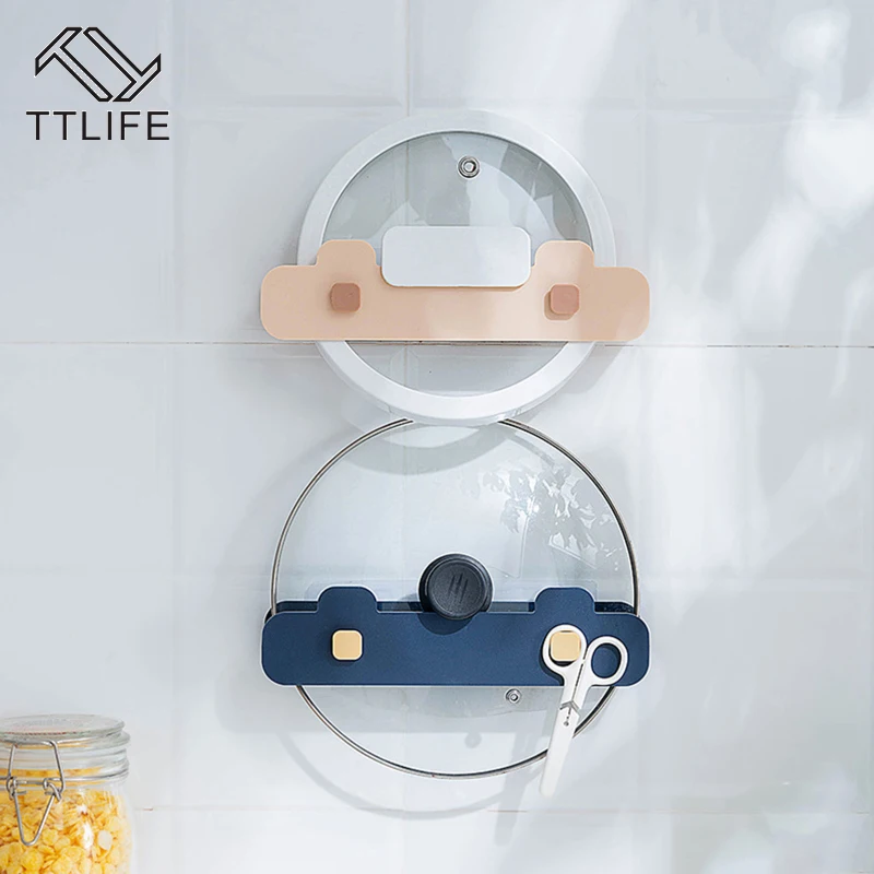 Полка для крышек кастрюль без отверстий подвесной стеллаж хранения держатель