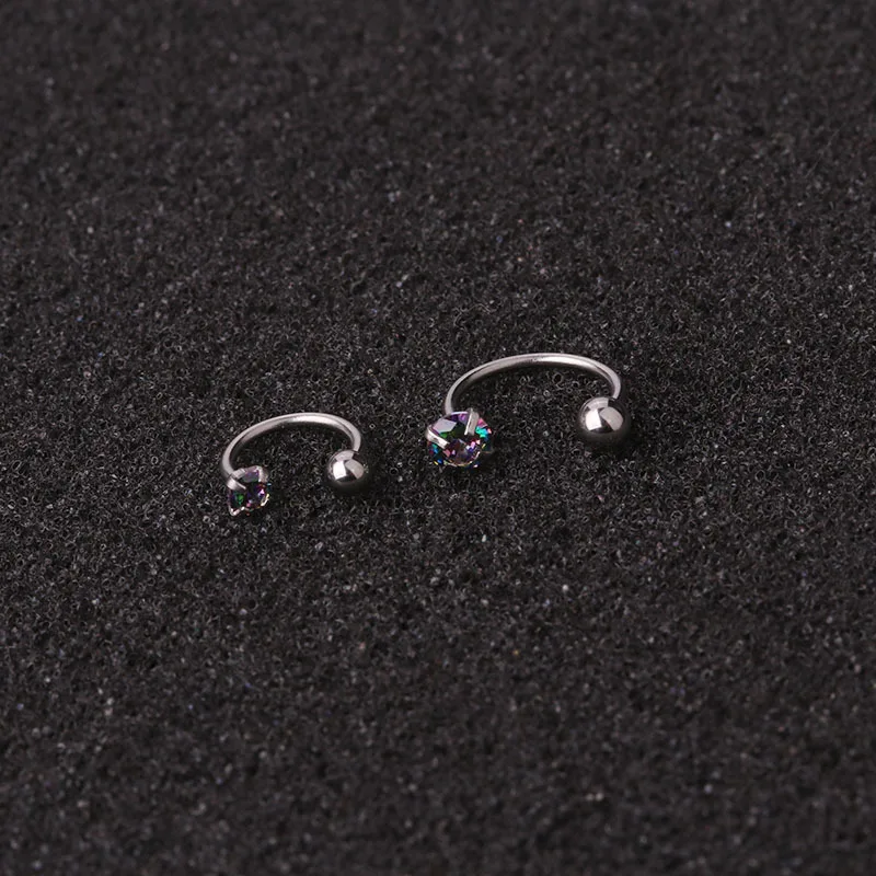 Piercing Jewelry Body Piercing Earrings Ear Piercing Jewelry Ear Studs Metal Jewelry Hoop Earrings Body Piercing Jewelry Body Jewelry 1pc 6/8mm Stainless Steel Zircon Cz Hoop Tragus Cartilage Helix Stud Earring Conch Rook Daith Lobe Ear Screw Piercing