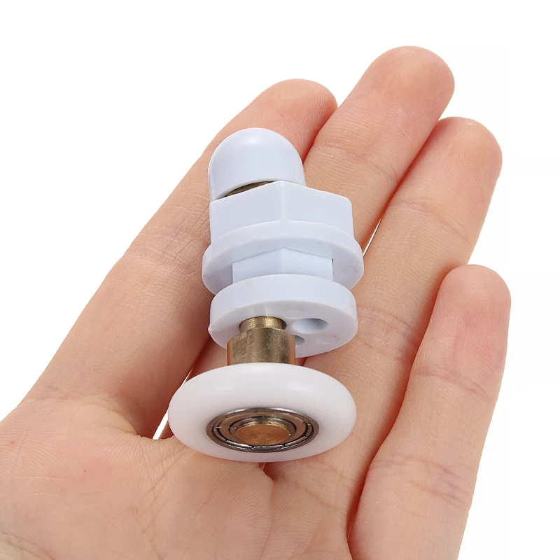 4PCs Bath Door Rollers Runners Wheels Pulleys Diameter 25mm White Shower repair replace  Easy Glide Rollers And Easy Clean