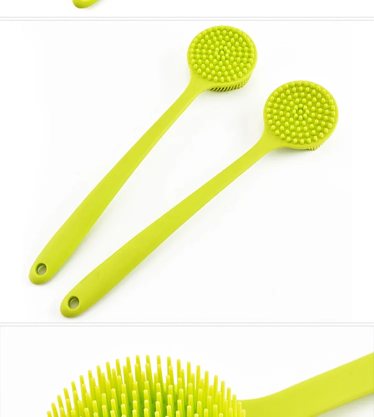 Manufacturers Direct Selling Long Handle Bath Brush Silica Gel Rubbing Towel Brush Bath Ball Rub Back Bath Brush