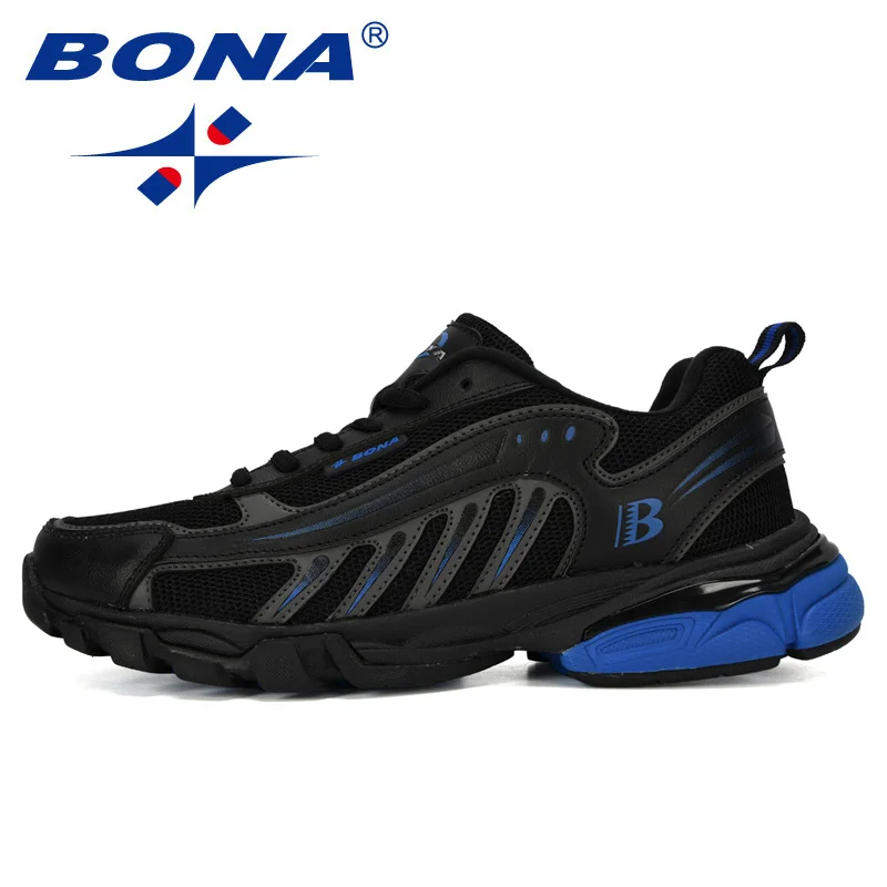 Running Shoes BONA New Designers Running Shoes Man Cow Split Sport Shoes Men Jogging Footwear Outdoors Lightweight Breathable Men