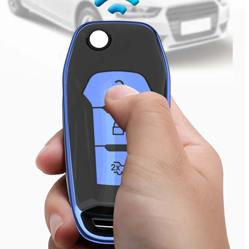 

New style TPU Key case protective shell cover for Ford F-150 Eage C-MAX mondeo ecosport Expedition Focus fiesta Car Key Holder