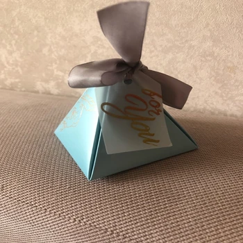 

Candy Box Triangular Pyramid Wedding Favors and Gifts Boxes Bags for Guests Wedding Decoration Baby Shower Party Supplies