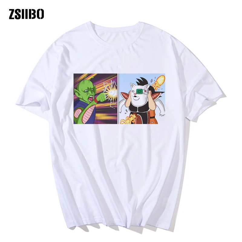 white6 ZSIIBO, смешная женщина, орет на кошку за обеденным столом, Мужская футболка, высокое качество, футболка s для мужчин и женщин, картина в стиле аниме, одежда - Цвет: white6