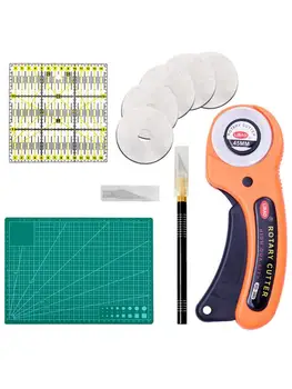 

45mm 28mm Rotary Cutter Set Blades Fabric Circular Quilting Cutting Patchwork Leathercraft Sewing Tool Quilter Leather Cutter
