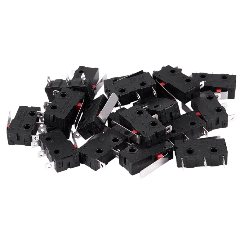20 шт AC 125V 250V 5A SPDT 3-Pin-код мгновенный Пластик микро концевой выключатель черный +