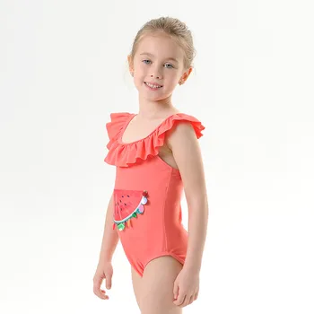 

Lovely Children Pure Color Silk Screen Printing Watermelon Swimming Suit Maillot De Bain Femme Biquini детский купальник