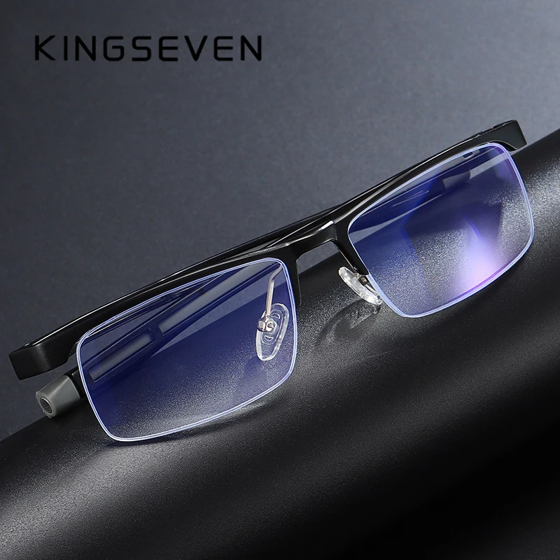 

KINGSEVEN 2022 NEW Anti-Blue Light Glasses Frame Aluminum Magnesium Optical Glasses Myopia Goggles