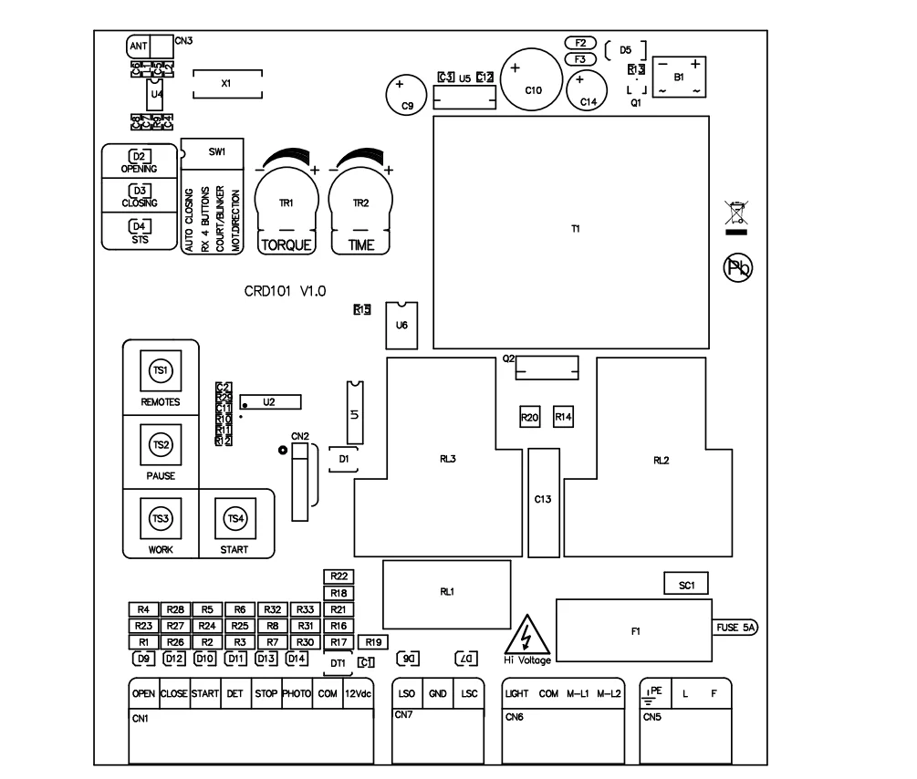 Gate Opener Control Board Circuit Board Electronic Card For Sliding Gate Opener 110V 220V AC