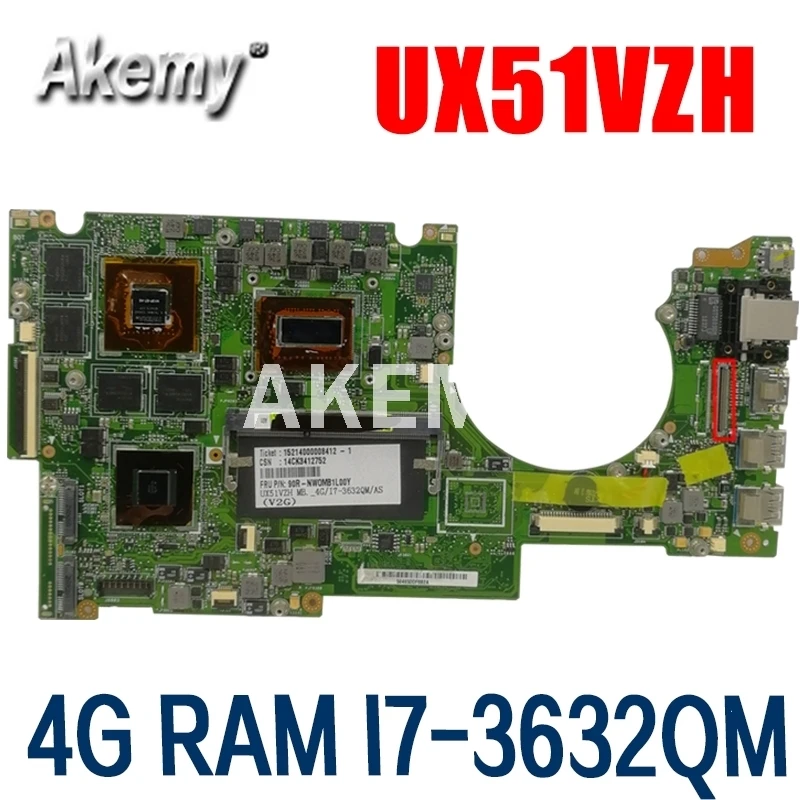 UX51VZH материнская плата для Asus U500V U500VZ UX51VZA UX51VZ ноутбука 90R NWOMB1L00Y 4G/I7 3632QM