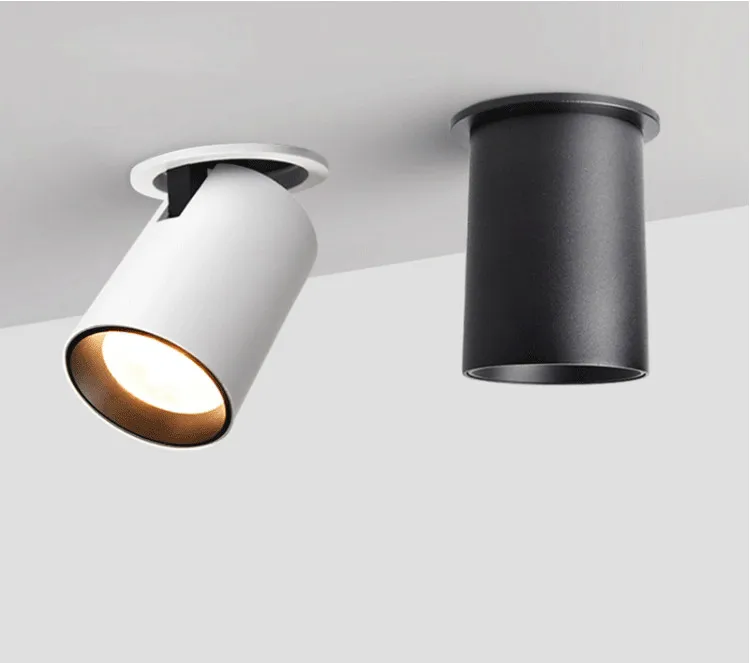 明装LED伸缩调节360度射灯天花灯客厅电视背景墙吊顶吸顶北欧筒灯-淘宝网_01