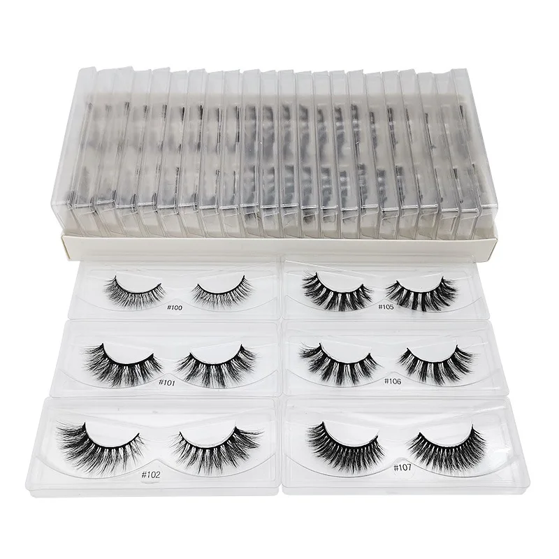 

3D makeup eyelashes wholesale natural curled cotton thread false eyelashes lengthened eyelashes 10 mink false eyelashes handmade