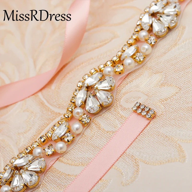 MissRDress, жемчужный свадебный пояс, Серебряный Кристалл, свадебный пояс, тонкие стразы, свадебное платье, пояс для невесты, аксессуары JK810