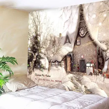

Custom3D Snow house Wall Hanging Tapestry Winter Mattress Bedspread 6 SizesThrow Cover Camping Tent Wall Decor Dropship