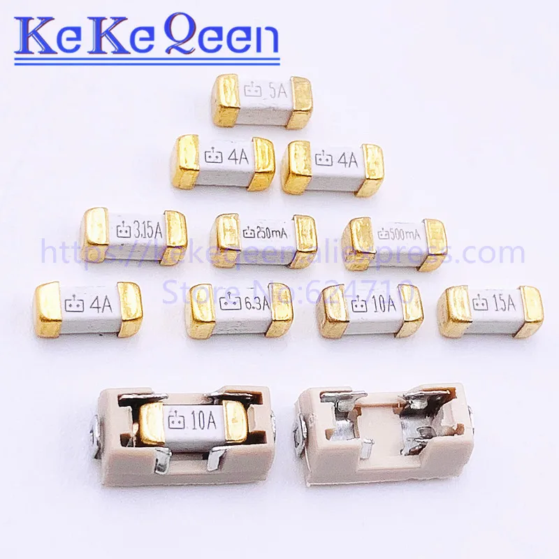 0451 1808/2410 SMD 0.25A/0.5A/0.75A/1A/1.5A/2A/3A/3.15A/4A/5A/6.3A/7A/8A/10A/12A/15A быстродействующий одноразовый
