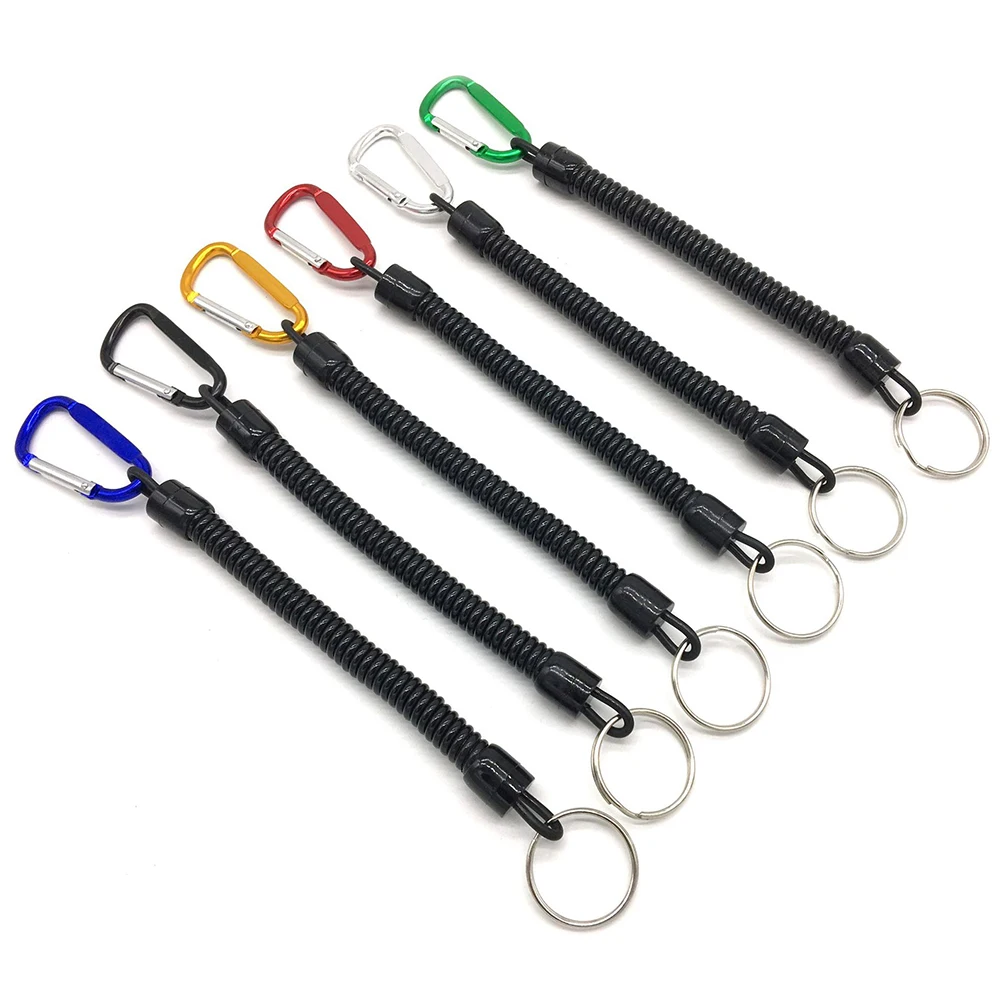1PCS Practical Retractable Plastic Elastic Rope Key Ring Security Gear