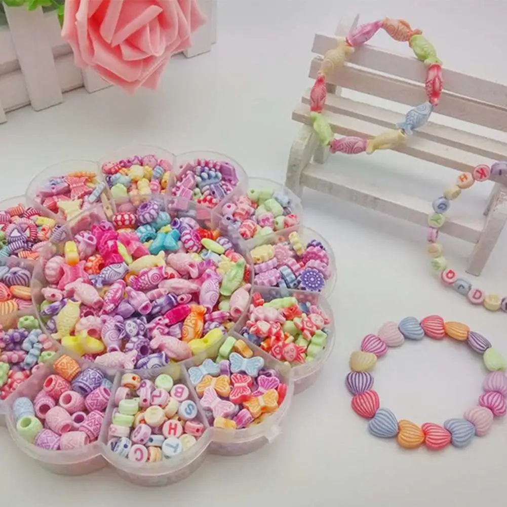 Kuulee 1 комплект модные игрушки креативные красочные DIY браслет бусины для девочек Изготовление ювелирных изделий амблиопия практическая игрушка