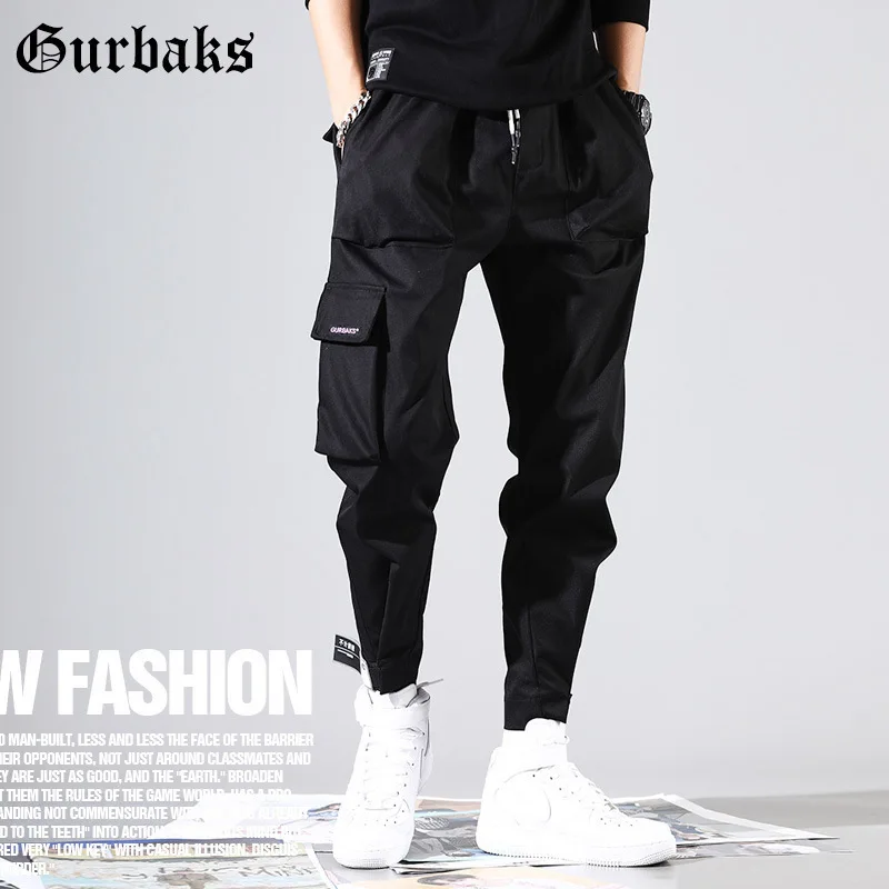 

Autumn And Winter New Products Street Ankle Banded Pants Men's Loose-Fit Velcro Bags Bib Overall Men's Popular Brand Function Ha