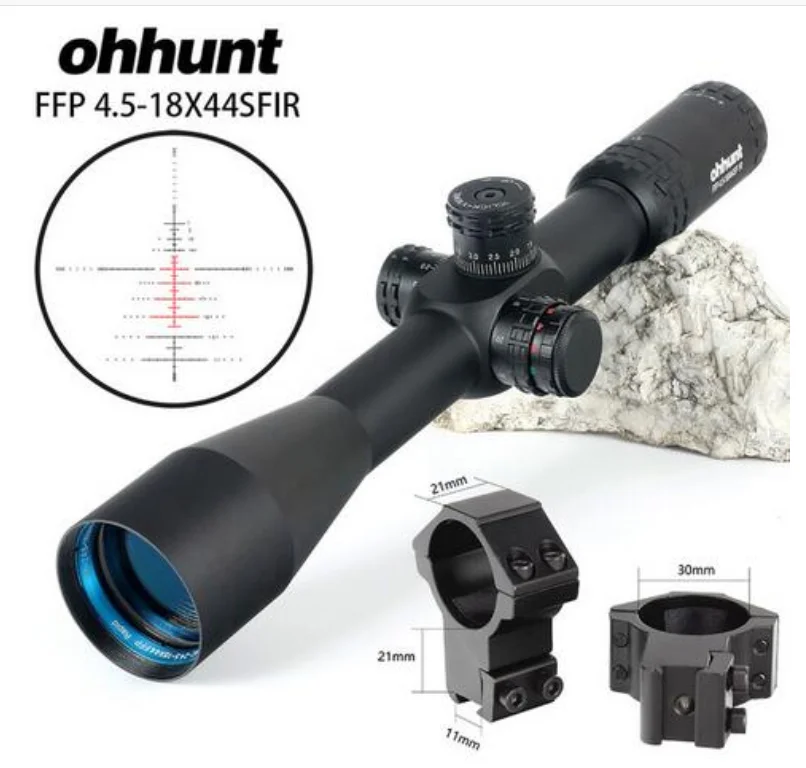 with dovetail rings MC-Z 4,5-18X44 FFP первая фокальная плоскость оптический прицел FFP Riflescope боковой Parallax Z1000 стекло гравированное сетка замок сброс область - Цвет: with dovetail rings