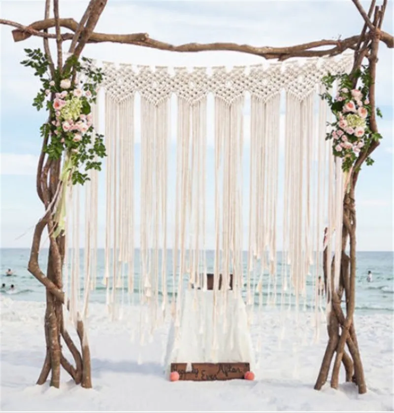 Bohemia Handmade Tapestry Boho Rustic Wedding Macrame Curtain Diy
