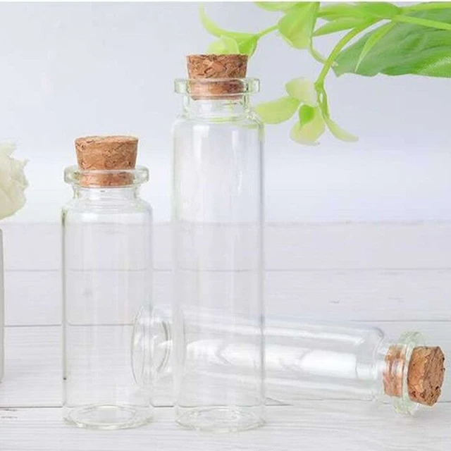 5pcs 5/10/14/20ml Mini Clear Glass Drifting Bottles With Cork