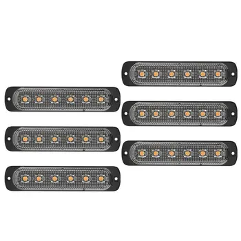 

6x Yellow 6LED Emergency Car Side Marker Light Trailer Warn Flash Strobe Lights Turn Signal Light Brake Light