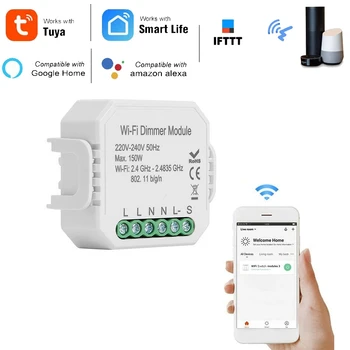 

WiFi Smart Dimmer Light Switch Module Smart Life/Tuya APP Remote Control Work with Alexa Echo Google Home
