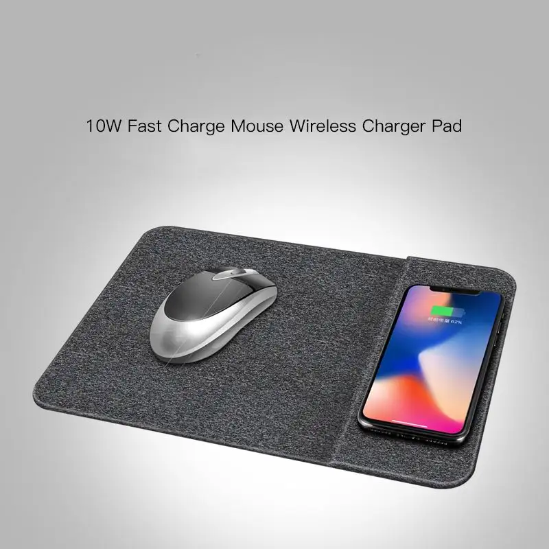  QI 10W Mouse Pad Wireless Charger for Iphone X 8 Samsung S9 S8 Note 8 Fast Charge QC 3.0 Charger Pa
