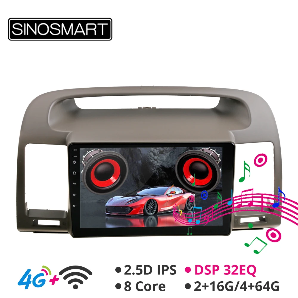 Sinosmart Android 8,1 автомобиль для Toyota Старый Camry 2002-2006 gps навигация радио 2din 2.5D ips/QLED экран