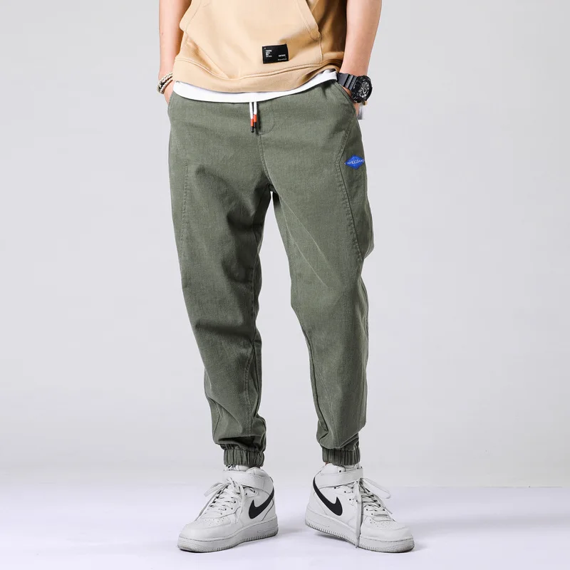 

INS Pants Men's Korean-style Trend MEN'S Casual Pants Spring And Summer Loose-Fit Athletic Pants Capri Beam Leg Popular Brand Bi