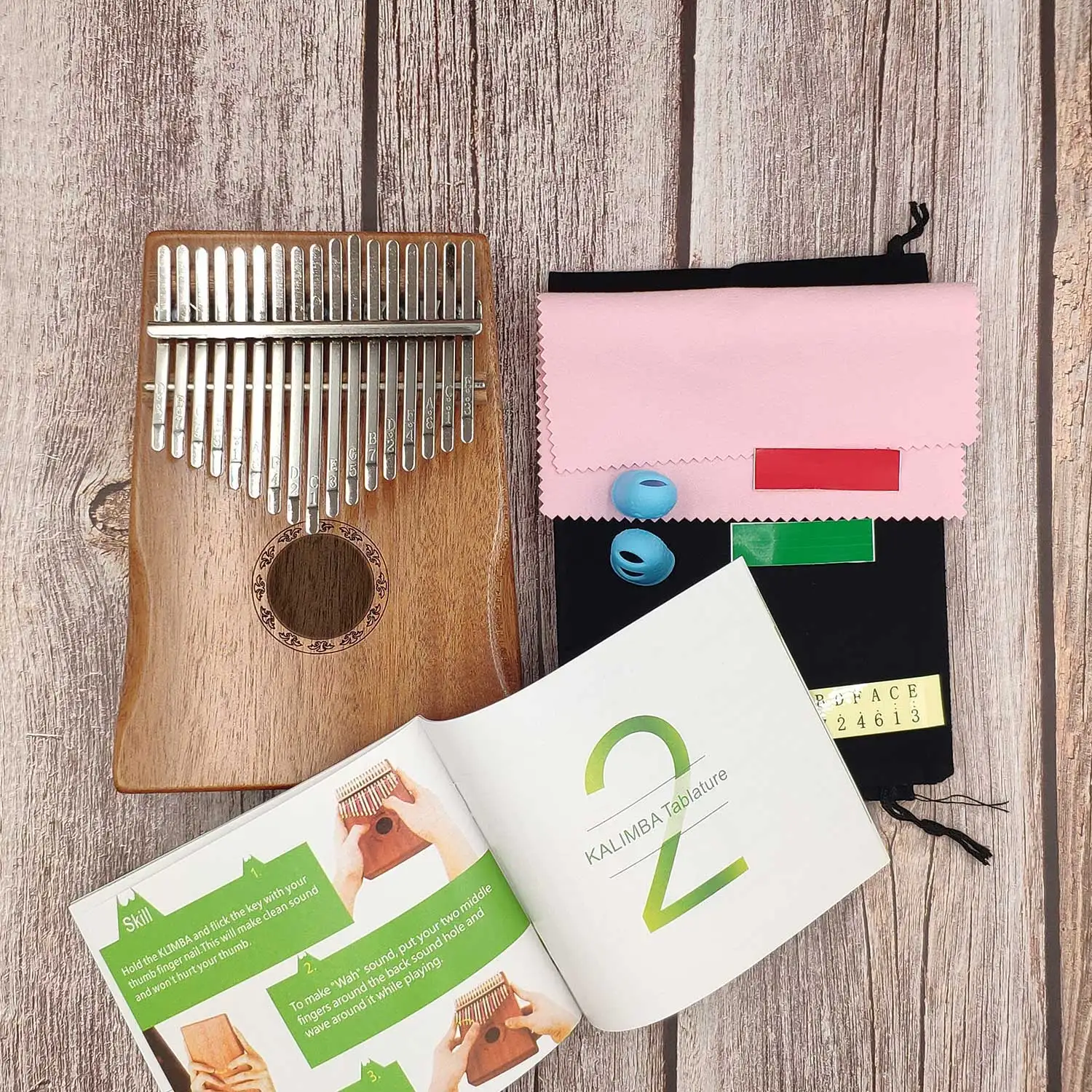 3 Styles Beginner Instruments Pattern Thumb Piano Mahogany Body Musical Instrument 17 Keys Kalimba 