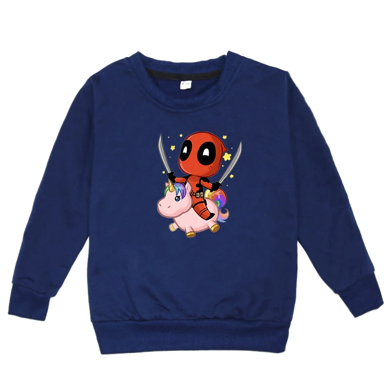 Hoodies 2 Принт с дэдпулом и единоединорогом; сезон весна-осень; свитшоты для маленьких девочек; детские толстовки с капюшоном; Детские топы с длинными рукавами; одежда; худи для девочек - Цвет: Hoodies 2