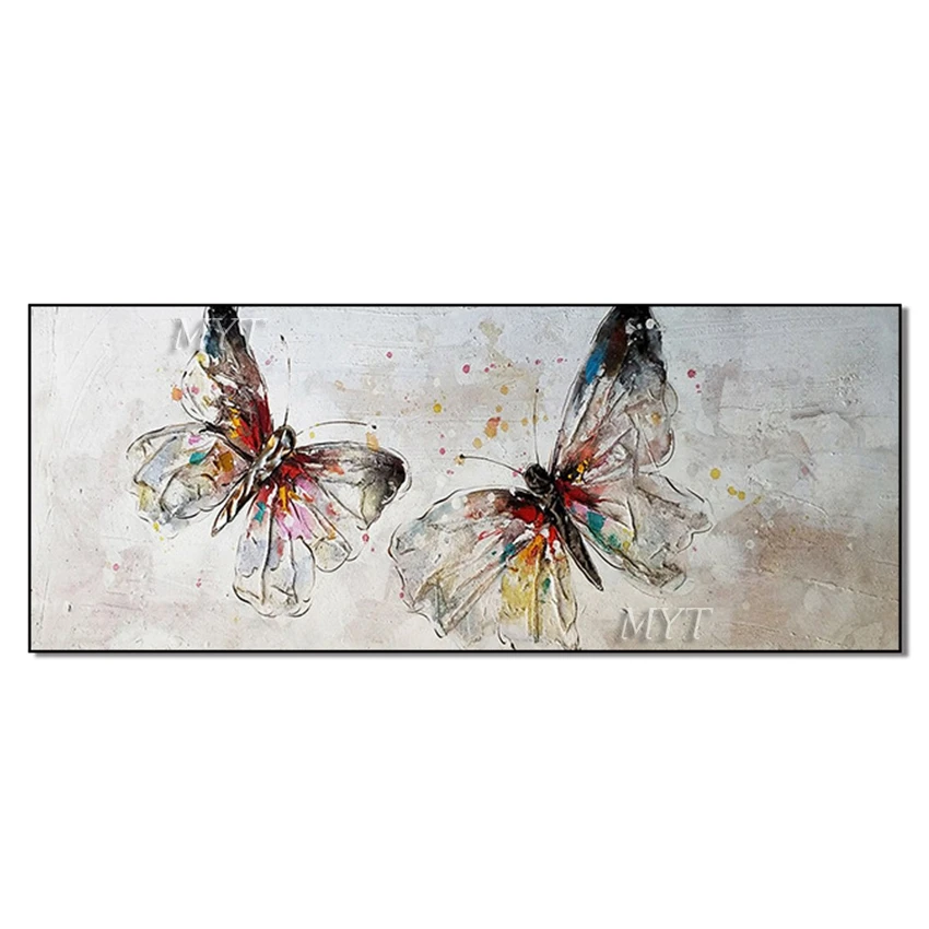 Две бабочки 100% ручная роспись маслом на холсте для гостиной домашний декор