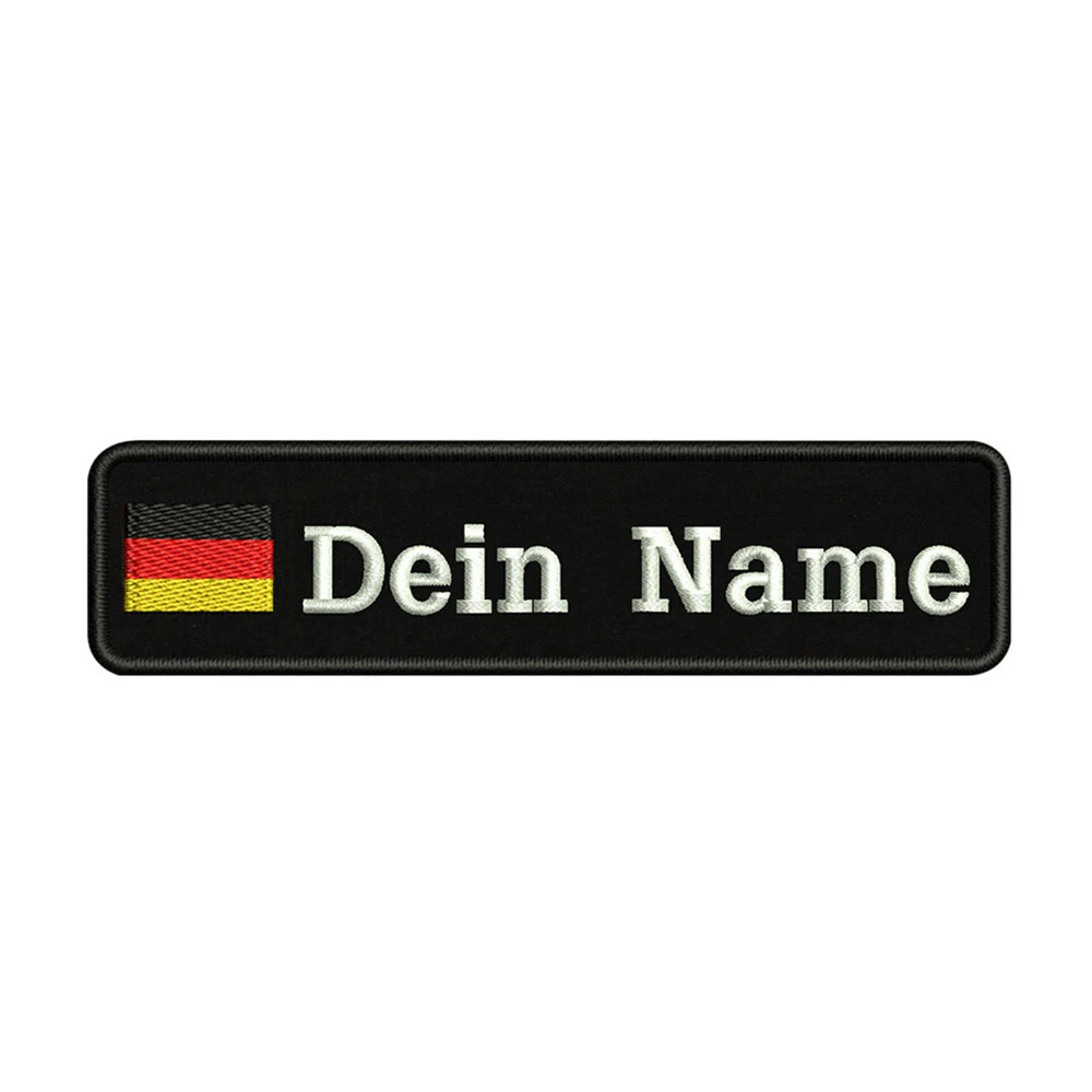 #*Cheap Custom Embroidery Germany Flag Name Or Text Patch 10cm*2.5cm badge Iron On Or Velcro Backing For Clothes Pants Backpack Hat