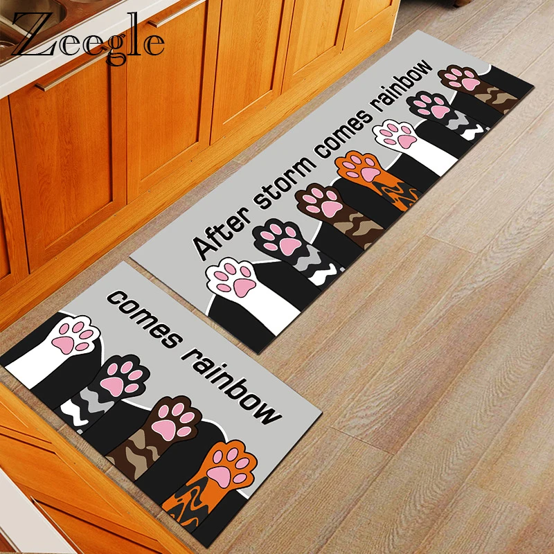 Современный Печатный длинный ковер Противоскользящий коврик для кухни мягкий влагопоглощающий коврик для ног Прихожая моющийся коврик прикроватный коврик
