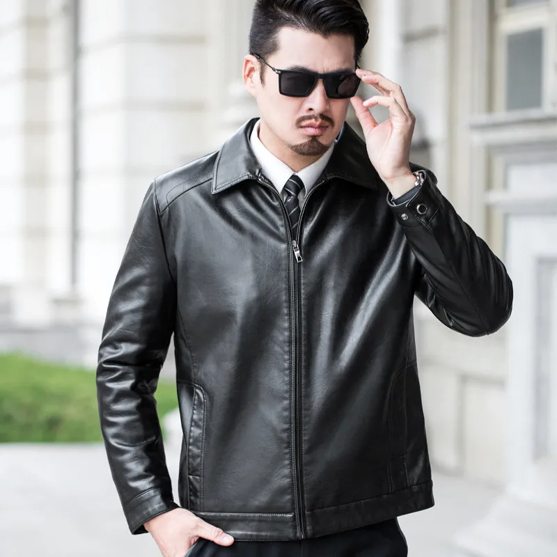 Blog Winter Leather Jacket Men Turndown Collar Thickened Plus Velvet Warm Motorcycle Jackets Man Plus Size Coat Chaqueta Moto Hombre