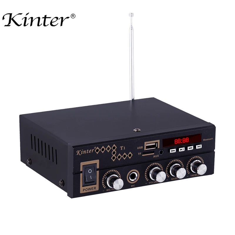 Kinter T1 караоке усилитель для bluetooth USB TF FM MIC вход воспроизведение стерео звук