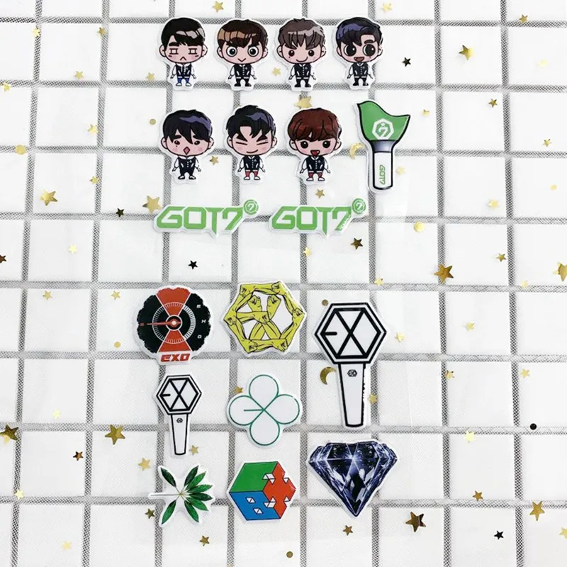 Дважды NCT EXO GOT7 черно-розовые Пузырьковые наклейки Трехмерные наклейки любовные буквы Мультяшные наклейки Версия