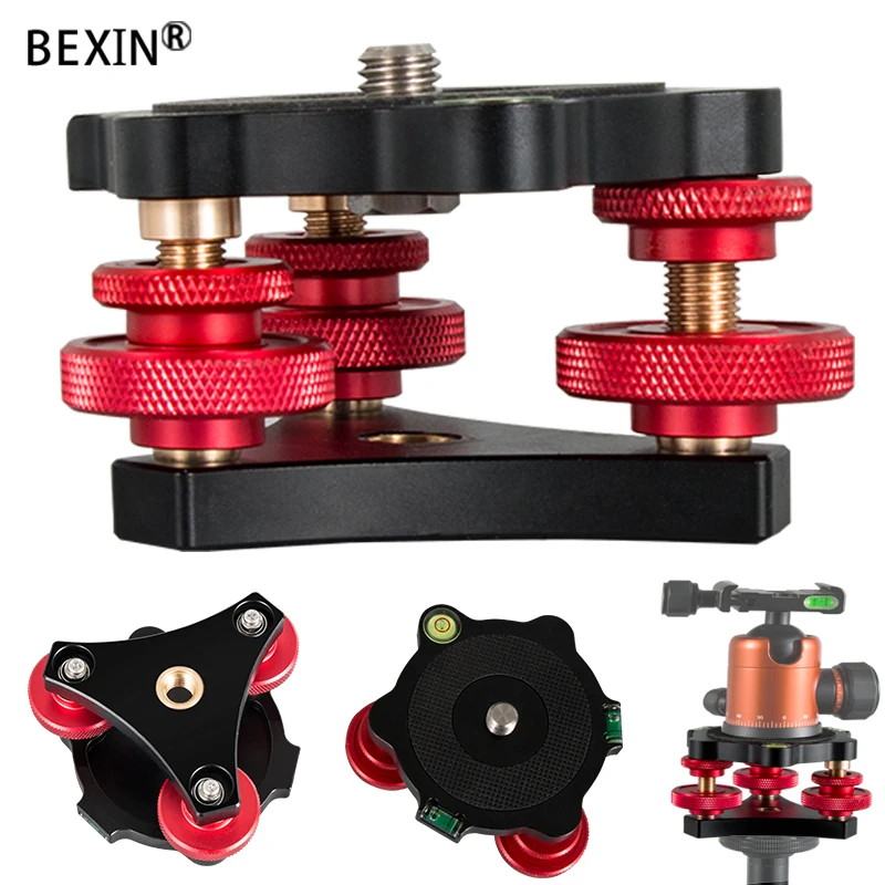  Tripod Speedy Leveling Base Leveler Adjusting Base Panning Level Plate with Bubble Level for Canon 