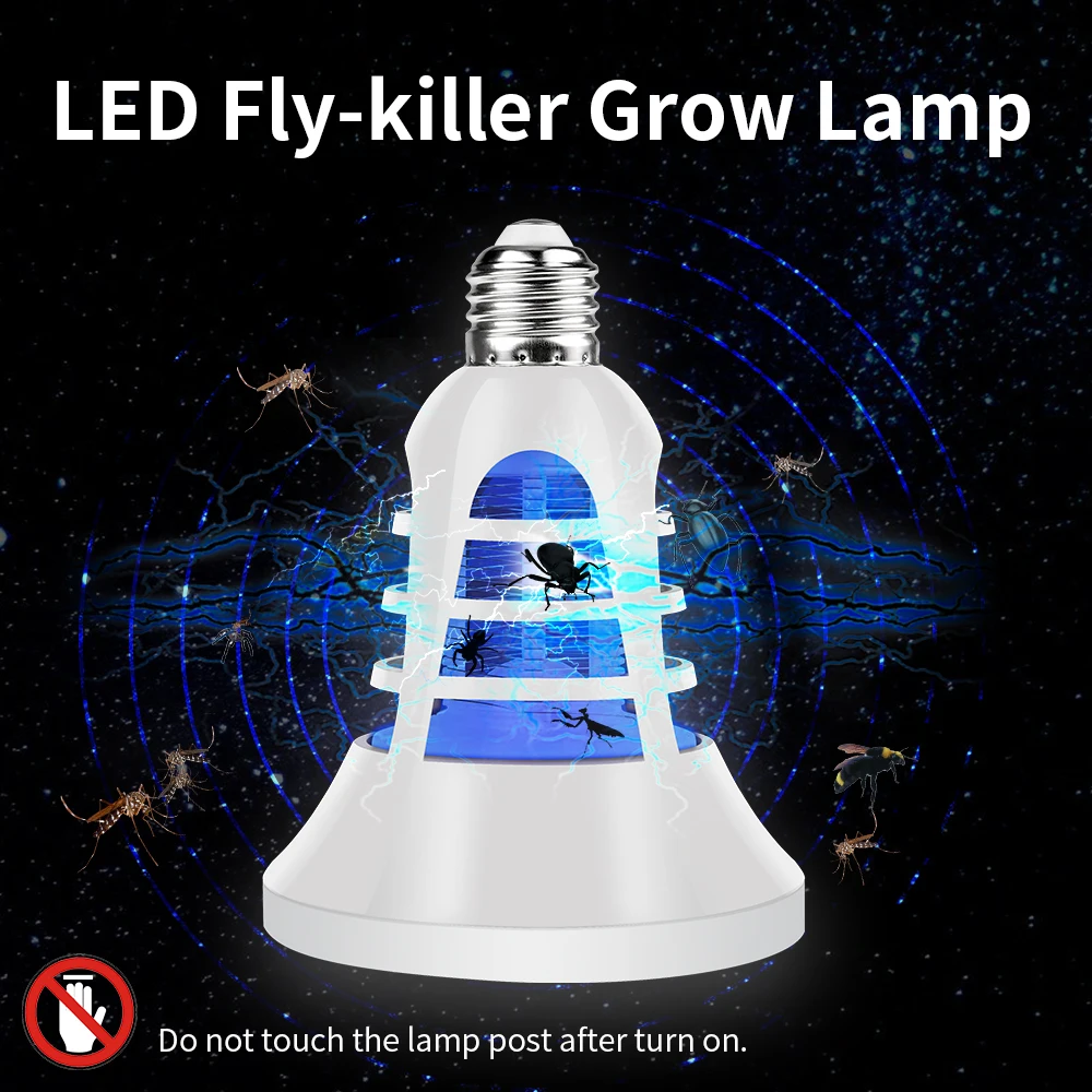 Led Uv Mosquito Killer Lamp E27 5V Coltiva La Luce Fito A Spettro Completo Lampadina A Led 8W Fly-Killer Plant Grow Lamp Scatola Di Illuminazione Idro