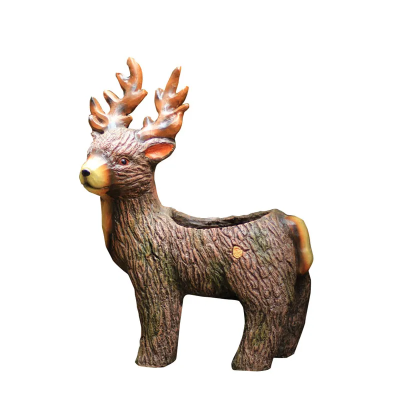

51cm Personality Animal Elk Flower Pot Pere David's Deer Art Pot Plant Pot Outdoor Garden Room Study Hallway Decorations R2971