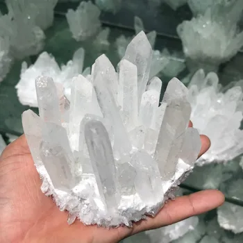 

452g Natural white quartz crystal, white crystal caking point, crystal decorative healing point