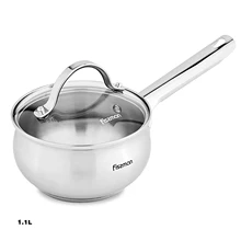  Stainless Steel Cooking Pots Saucepan 14x7 CM 1.1 LTR With Glass Lid For Kitchen Pot Small Size Instant Noodles Pans 