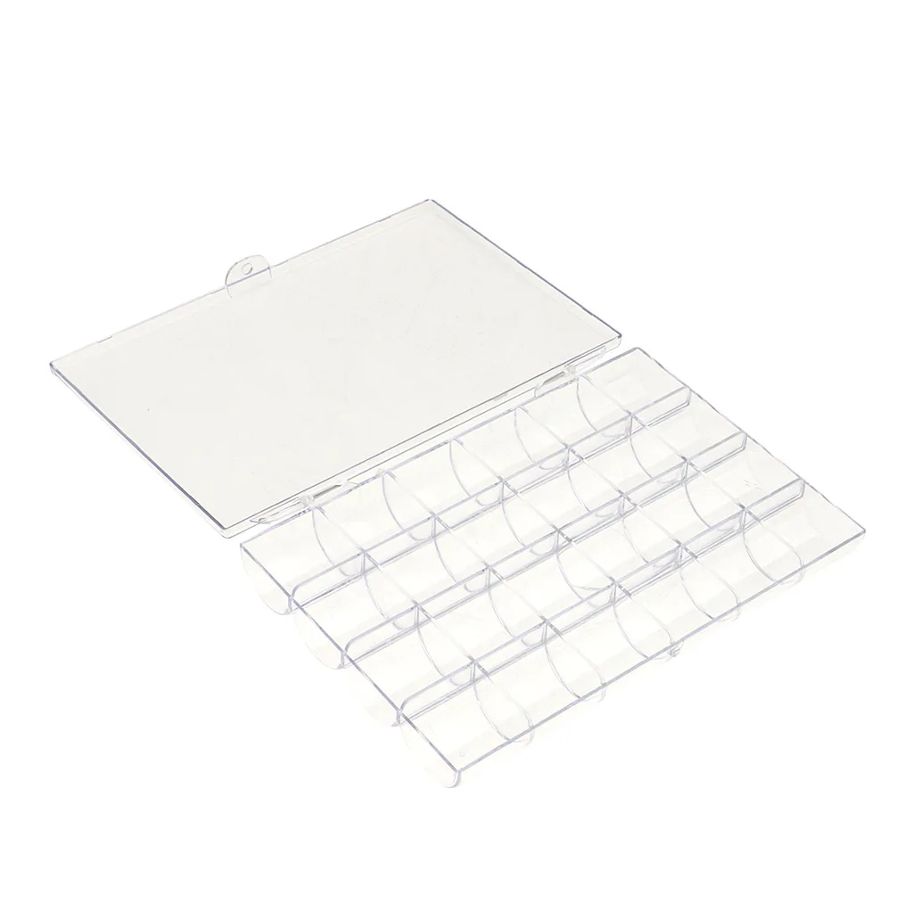24 Holes Versatile Storage Container Box for Jewelry Earing Nail Art Tip/Charm/Rhinestone,Acrylic /Gel Nails