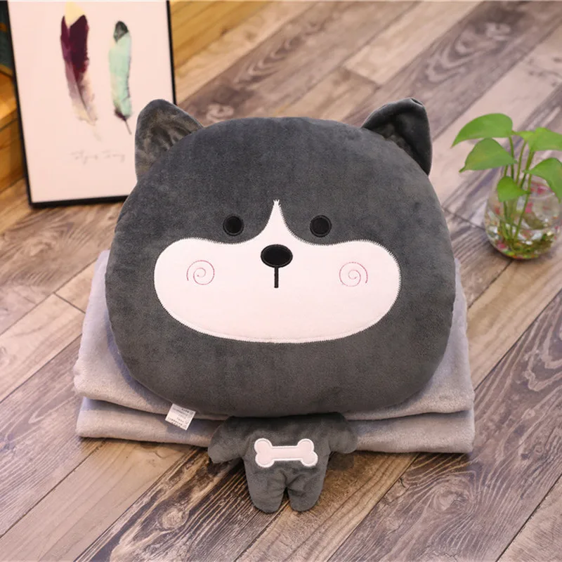40 см прекрасный кот корги плюшевая игрушка-коала кукла теплая подушка с отверстиями для рук с одеялом мягкие животные подушки детские дети подарок высокое качество