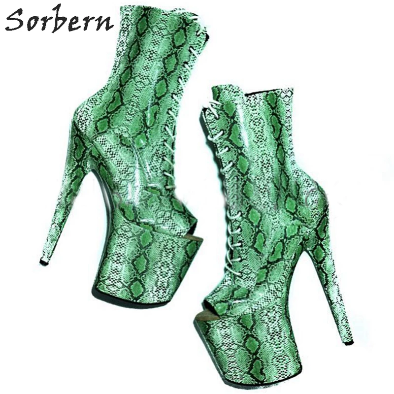 Sorbern; пикантные ботильоны для женщин на очень высоком каблуке 8 дюймов; ботинки на платформе со шнуровкой; цвет на заказ; женская обувь на каблуке