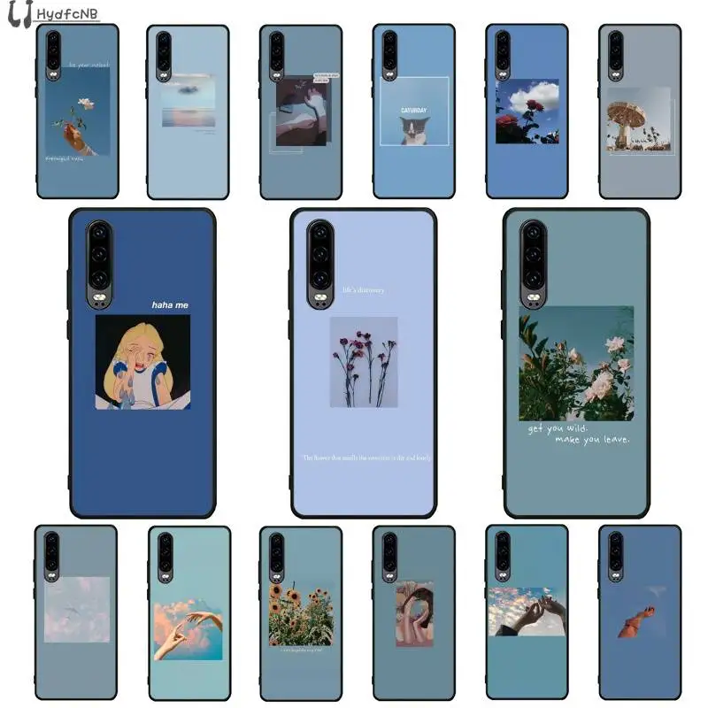 

blue Pink Aesthetics songs lyrics Aesthetic Phone Case for Huawei P9 10 lite P20 pro lite P30 pro lite Psmart mate 20 pro lite