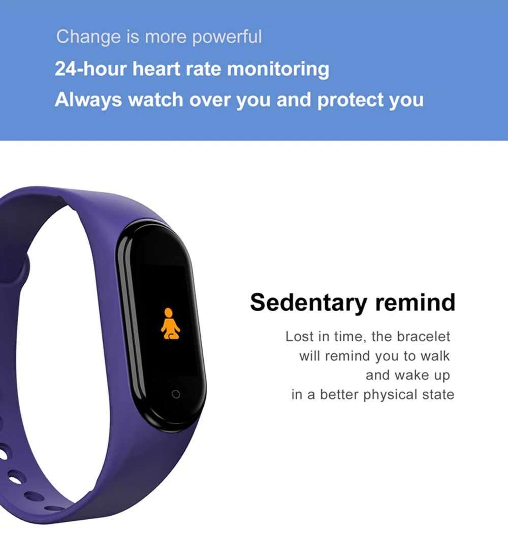 2021 M4 Smart Band Bracelet Calorie Pedometer Running Fitness Tracker For Men Women Sports Fashion SmartWatch For Xiaomi Huawei