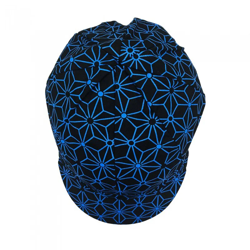 New Classical Lattice Cycling Caps Man And Woman Gorra Ciclismo Orolling Blue Lines Star 4