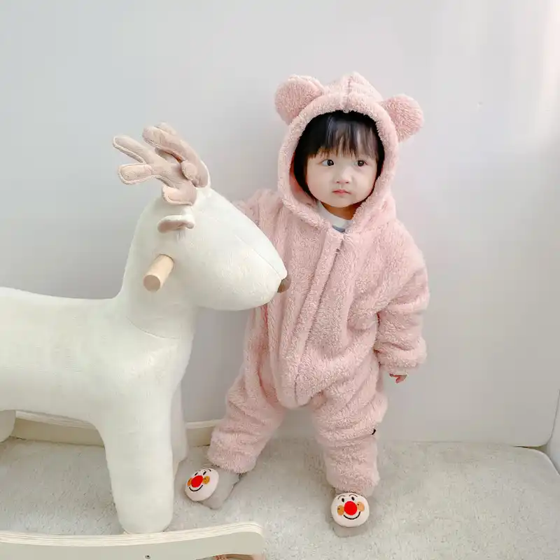 Bebe En Peluche Combinaison Veste Bebe Dessin Anime Ours Barboteuse Enfants Sortie A Capuche Mignon Vetements Automne Et Hiver Aliexpress